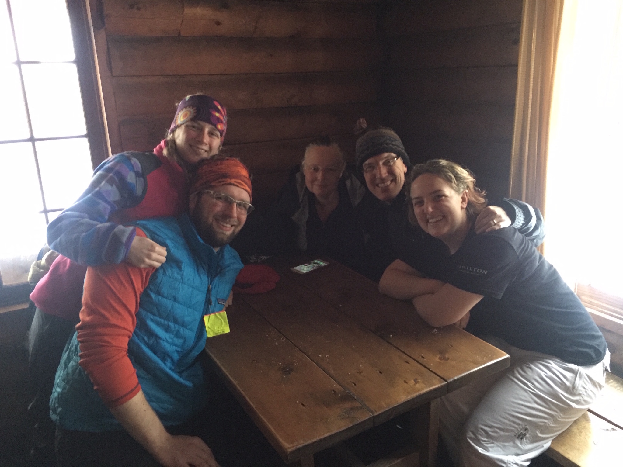 Lunching in the cabin all together